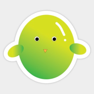 cute green baby bird doodle drawing Sticker